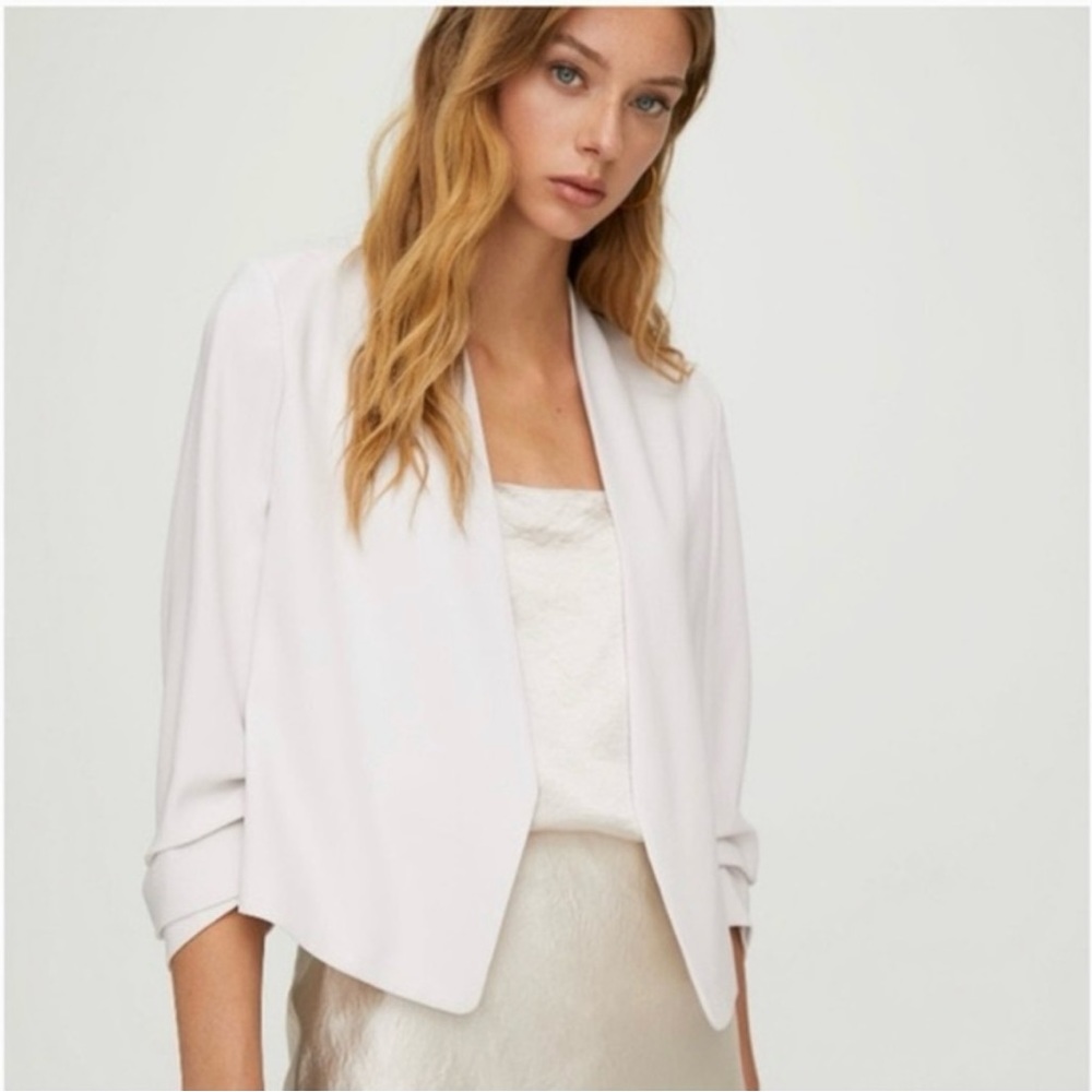 Aritzia BABATON power blazer in pale pink, size 4